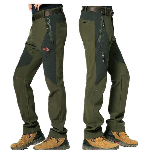 fleece soft shell pants outdoor men waterproof windproof hiking fishing camping climbing trousers, Black;green
fleece soft shell pants outdoor men waterproof windproof hiking fishing camping climbing trousers, Black;green