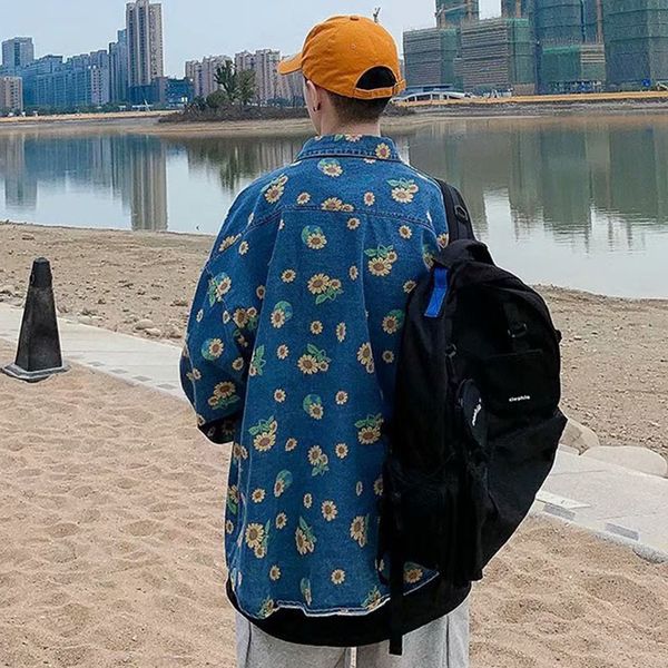 men's jackets male shirts with harajuku sunflower prints, vintage jeans , loose short sleeves, big size vdeo, Black;brown
men's jackets male shirts with harajuku sunflower prints, vintage jeans , loose short sleeves, big size vdeo, Black;brown