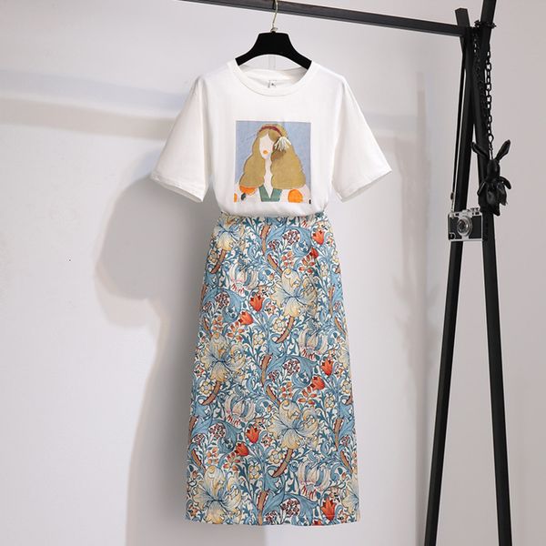 two piece dress summer kawaii sweet set women short sleeve t-shirt tee + vintage floral print skirt suits fashion 2 nxnl, White
two piece dress summer kawaii sweet set women short sleeve t-shirt tee + vintage floral print skirt suits fashion 2 nxnl, White