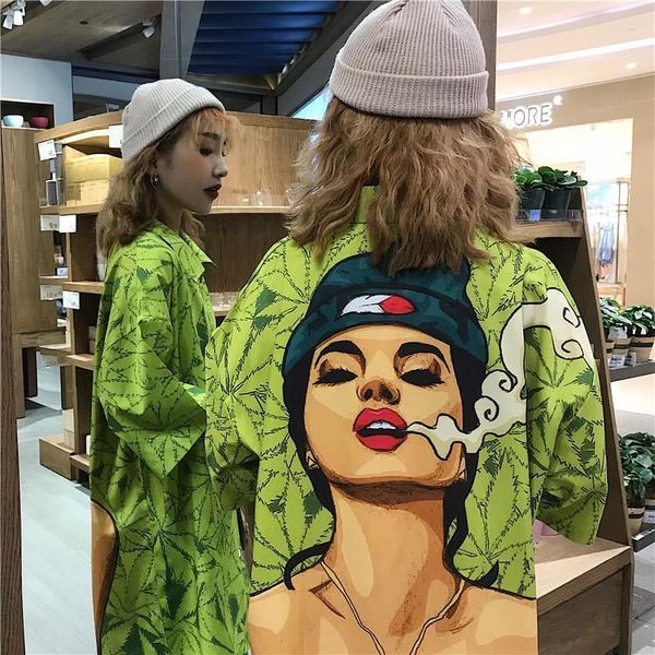 trendy female green five-point shirt retro student couple short sleeve jei3, White
trendy female green five-point shirt retro student couple short sleeve jei3, White