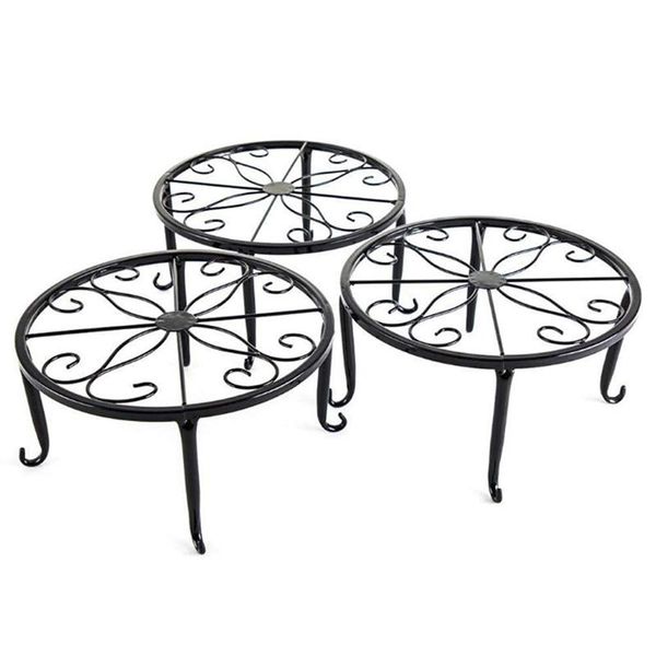 3 pack metal potted plant stand floor flower pot rack decorative pot garden container round supports rack (black)
3 pack metal potted plant stand floor flower pot rack decorative pot garden container round supports rack (black)