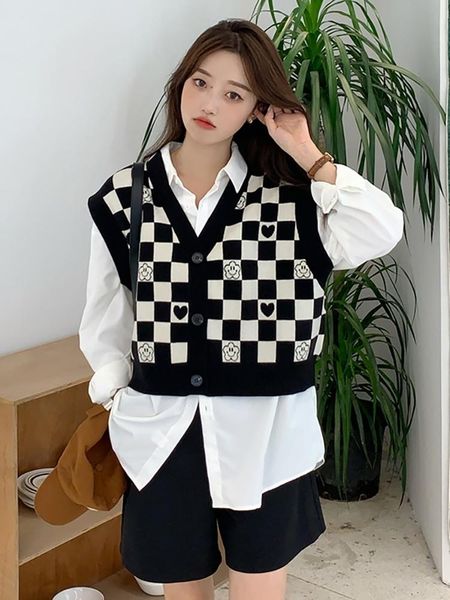 women's vests sweater vest suit knitted outside lap wear 2021 long sleeve shirt coat spring and autumn fashion, Black;white
women's vests sweater vest suit knitted outside lap wear 2021 long sleeve shirt coat spring and autumn fashion, Black;white