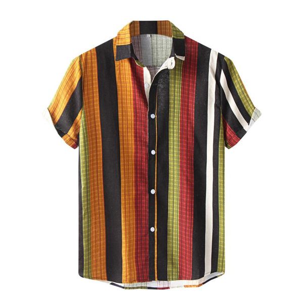 men's casual shirts lapel printed shirt fashion check stripe print short sleeve button turn-down maillot france 2021, White;black
men's casual shirts lapel printed shirt fashion check stripe print short sleeve button turn-down maillot france 2021, White;black