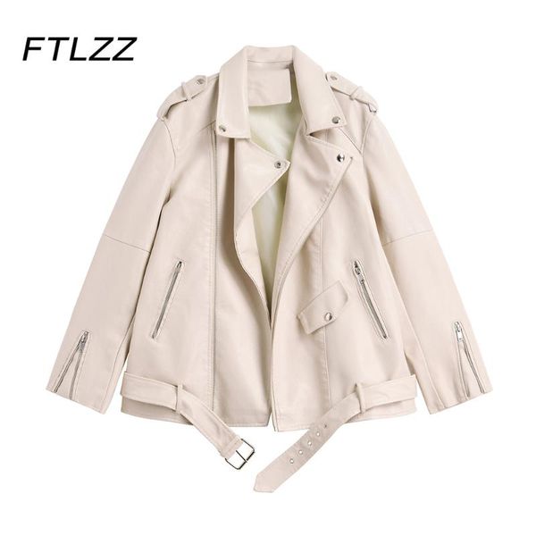 women's leather & faux oversize jacket women spring autumn pu coat loose korean casual motorcycle biker jackets with belt, Black
women's leather & faux oversize jacket women spring autumn pu coat loose korean casual motorcycle biker jackets with belt, Black