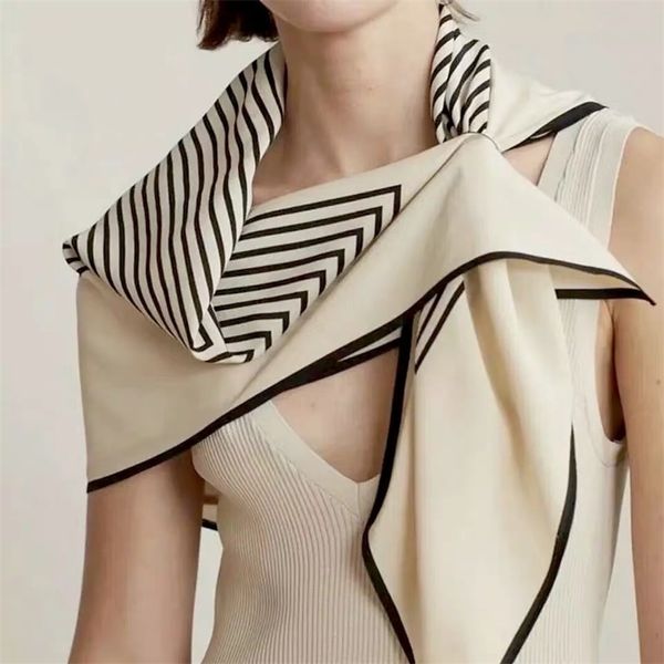 sweden brand totem stripe simple design 100% silk square hole ins- style luxury women scarf 211110, Blue;gray
sweden brand totem stripe simple design 100% silk square hole ins- style luxury women scarf 211110, Blue;gray
