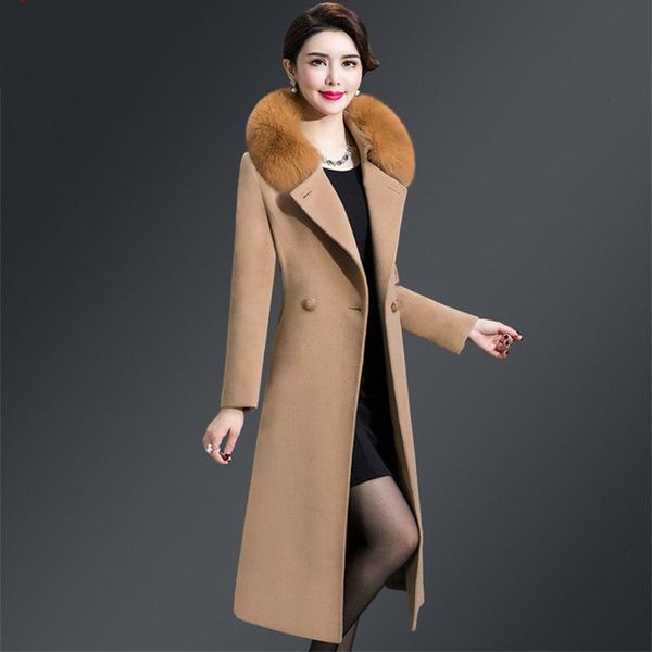 women 2021 autumn long single button elegant female coat with garnish v for wool ladies thick outwear y150 1mtb, Black
women 2021 autumn long single button elegant female coat with garnish v for wool ladies thick outwear y150 1mtb, Black