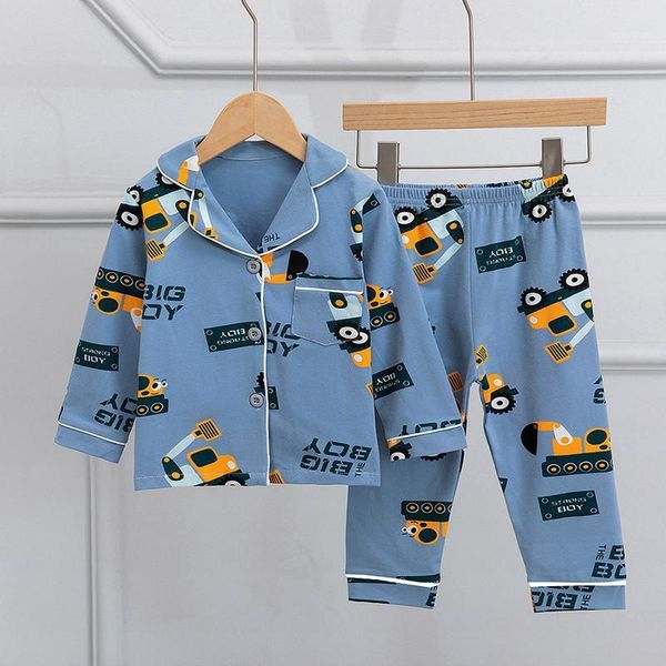 pajamas saileroad children's excavator printed for boys long sleeve pyjamas cotton kids pijama infantil cute girls home wear set1, Blue;red 
pajamas saileroad children's excavator printed for boys long sleeve pyjamas cotton kids pijama infantil cute girls home wear set1, Blue;red