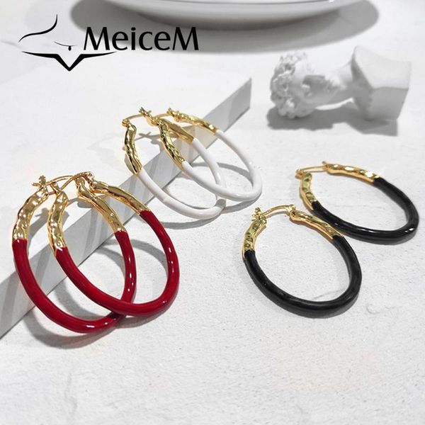 hoop & huggie 2021 metal enamel oval earrings flat geometric earring hoops bohemian vintage unusual for women, Golden;silver
hoop & huggie 2021 metal enamel oval earrings flat geometric earring hoops bohemian vintage unusual for women, Golden;silver