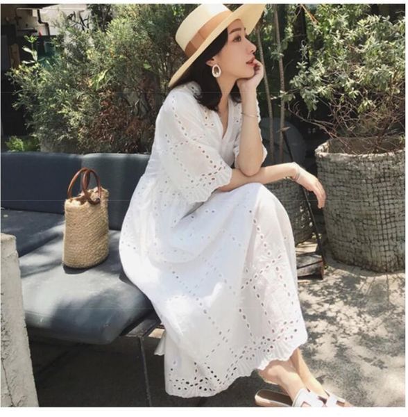 maternity dresses women's sister beauty pregnant women dress summer fashion mid-length v-neck cotton lace, White
maternity dresses women's sister beauty pregnant women dress summer fashion mid-length v-neck cotton lace, White