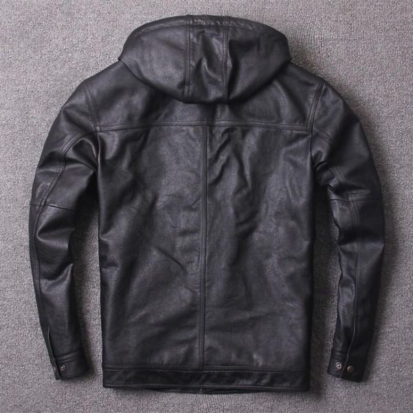 men's leather & faux fashion casual hooded cow genuine jacket mens hat detachable zipper slim nature black coat
men's leather & faux fashion casual hooded cow genuine jacket mens hat detachable zipper slim nature black coat