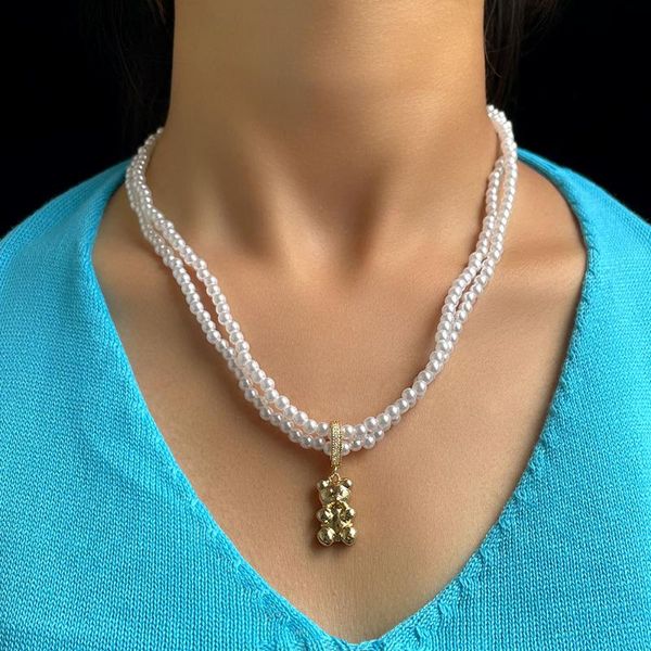chains trendy white imitation pearl necklace cute colorful gummy bear zircon pendant pearls beads chain choker women party jewelry gift, Silver
chains trendy white imitation pearl necklace cute colorful gummy bear zircon pendant pearls beads chain choker women party jewelry gift, Silver