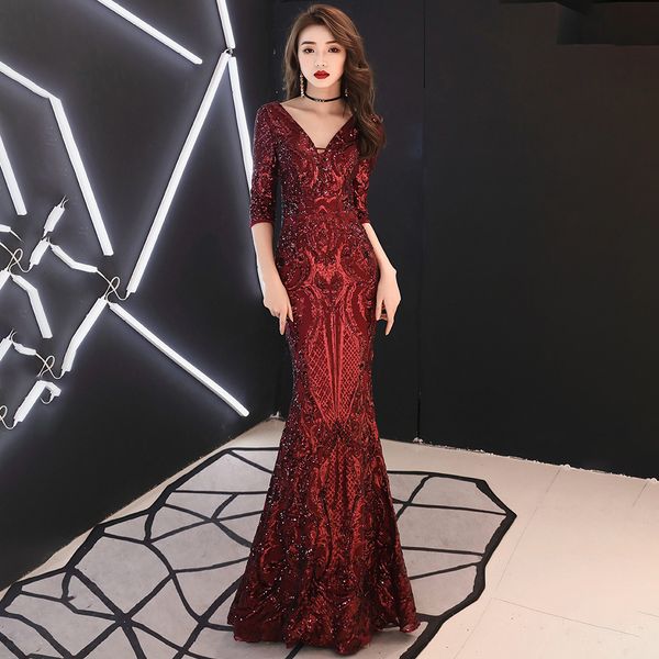 women's evening deep v-neck host mermaid wedding dresses sequins annual business party dress xgxi, Black;gray
women's evening deep v-neck host mermaid wedding dresses sequins annual business party dress xgxi, Black;gray