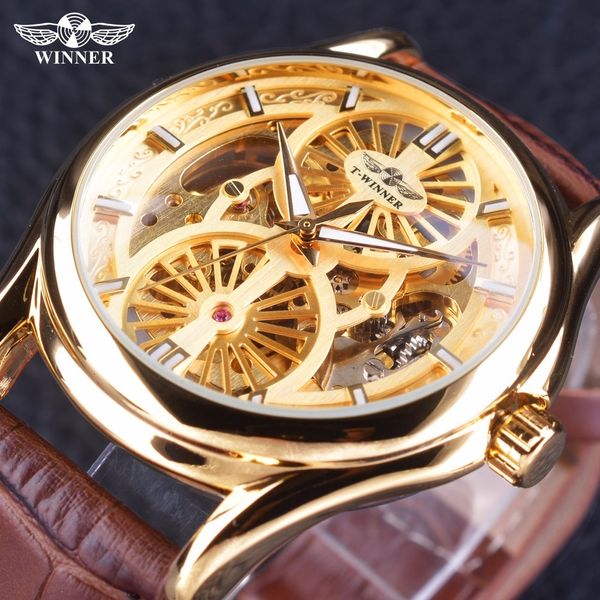 winner golden luxe open work design brown leather men's watches brand luxury automatic mechanical, Slivery;brown
winner golden luxe open work design brown leather men's watches brand luxury automatic mechanical, Slivery;brown