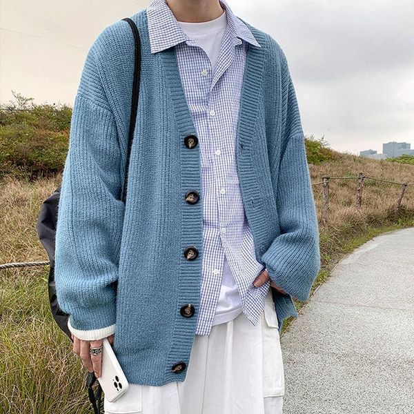 men's sweaters men cardigan autumn male outwear mens knit solid loose casual preppy style korean fashion ulzzang daily all-match, White;black
men's sweaters men cardigan autumn male outwear mens knit solid loose casual preppy style korean fashion ulzzang daily all-match, White;black