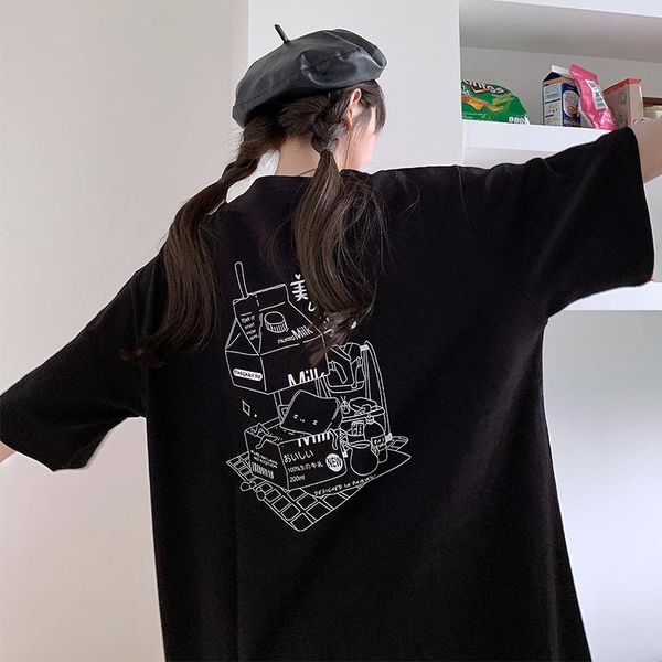 women's t-shirt short-sleeved female summer trend korean student loose compassionate design niche wild round neck, White
women's t-shirt short-sleeved female summer trend korean student loose compassionate design niche wild round neck, White