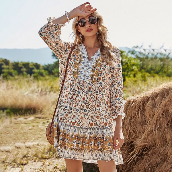 2021 spring new print casual butterfly sleeve v neck short for women fashion loose summer 78su, Black;gray
2021 spring new print casual butterfly sleeve v neck short for women fashion loose summer 78su, Black;gray