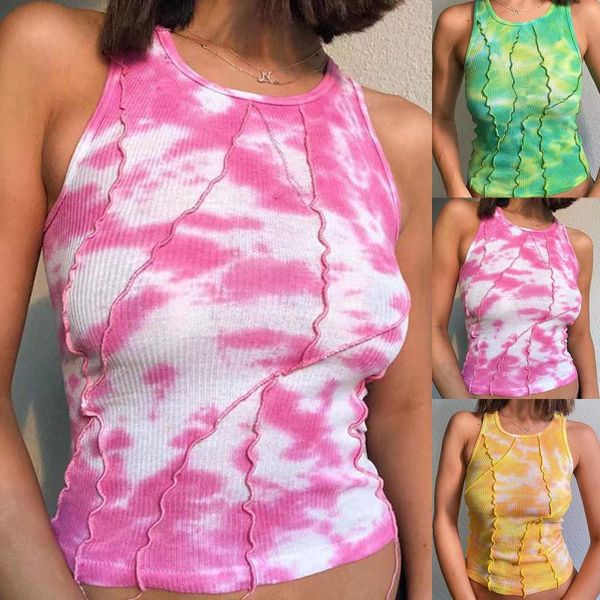 women's t-shirt ladies summer tie-dye leopard print vest sleeveless camisole round neck top, White
women's t-shirt ladies summer tie-dye leopard print vest sleeveless camisole round neck top, White
