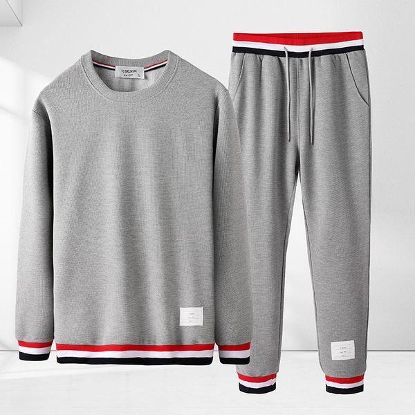 men's and women's waffle tb same sweater autumn winter new long sleeve trousers casual knitting suit men's, Gray
men's and women's waffle tb same sweater autumn winter new long sleeve trousers casual knitting suit men's, Gray