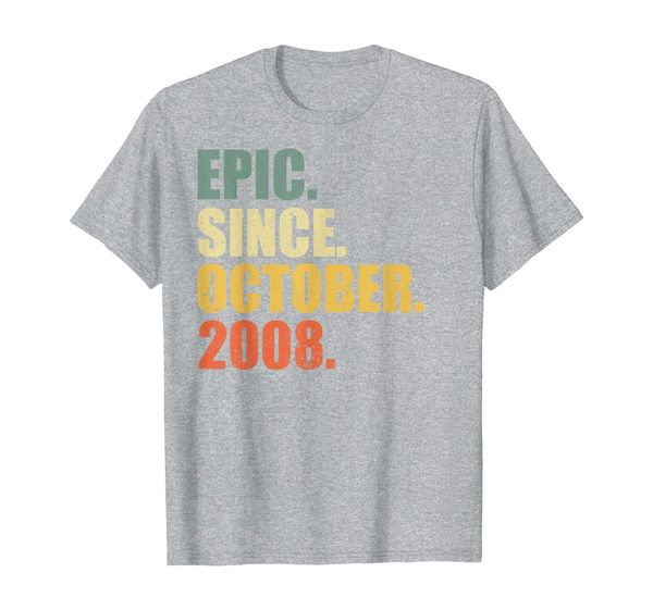 11th birthday gift epic since october 2008 11 years old t-shirt, White;black
11th birthday gift epic since october 2008 11 years old t-shirt, White;black