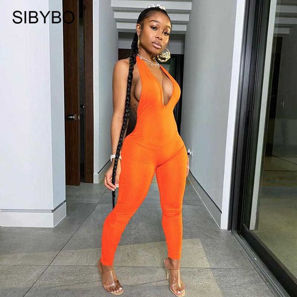 sibybo halter bodycon jumpsuit women solid v neck backless summer rompers jumpsuits 2021 female sporty fitness overalls, Black;white
sibybo halter bodycon jumpsuit women solid v neck backless summer rompers jumpsuits 2021 female sporty fitness overalls, Black;white