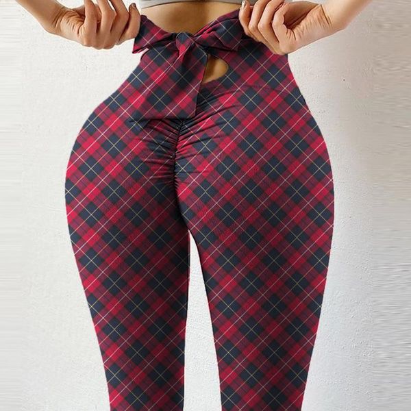 women's leggings 40# women plaid printing push up high waist stretch strethcy fitness workout sports pants bow gym, Black
women's leggings 40# women plaid printing push up high waist stretch strethcy fitness workout sports pants bow gym, Black