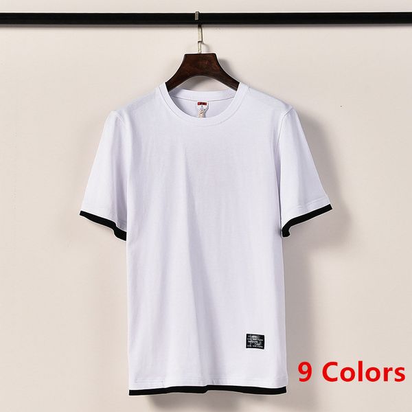 new solid color shirt men 2021 summer black white fake two short sleeve mens tshirts fashion casual cotton oversized t shirts 5xl m4am, White;black
new solid color shirt men 2021 summer black white fake two short sleeve mens tshirts fashion casual cotton oversized t shirts 5xl m4am, White;black