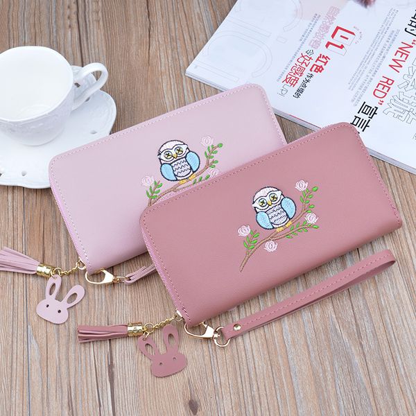 2020 fashion womens wallet long zipper tassel female purses embroidered owl print wallet large capacity clutch wallet carteras, Red;black
2020 fashion womens wallet long zipper tassel female purses embroidered owl print wallet large capacity clutch wallet carteras, Red;black