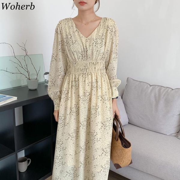 casual dresses woherb maxi woman dress fall chiffon robe v-neck elastic waist vinatge vestidos de mujer korean chic temperament 7c926, Black;gray
casual dresses woherb maxi woman dress fall chiffon robe v-neck elastic waist vinatge vestidos de mujer korean chic temperament 7c926, Black;gray