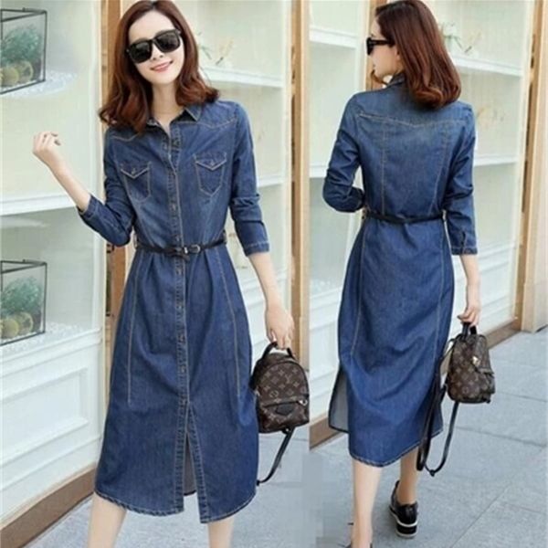fashion women's new spring and autumn denim female section retro waist slim slimming long sleeves dress wild qalq, Black
fashion women's new spring and autumn denim female section retro waist slim slimming long sleeves dress wild qalq, Black