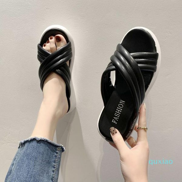 sandals summer women's pu fashion round toe solid color closed low heel korean style plus size, Black
sandals summer women's pu fashion round toe solid color closed low heel korean style plus size, Black