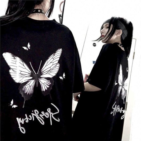butterfly cotton short-sleeved t-shirt women 2021 new summer korean loose harajuku bf dark lovers goth punk style streetwear, White
butterfly cotton short-sleeved t-shirt women 2021 new summer korean loose harajuku bf dark lovers goth punk style streetwear, White
