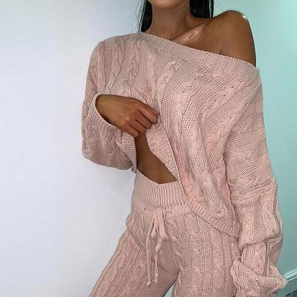 autumn knitted sweater sets women tracksuits off shoulder solid cropped pants 2pcs suits joggers tracksuit suit outfits, Gray
autumn knitted sweater sets women tracksuits off shoulder solid cropped pants 2pcs suits joggers tracksuit suit outfits, Gray