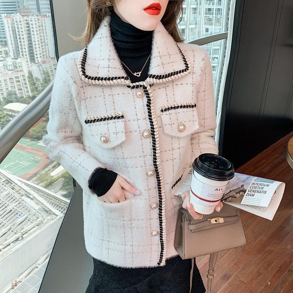 women's jackets autumn winter women tweed single-breasted jacket korean fashion elegant plaid long sleeve woolen short coat casaco femi, Black;brown
women's jackets autumn winter women tweed single-breasted jacket korean fashion elegant plaid long sleeve woolen short coat casaco femi, Black;brown