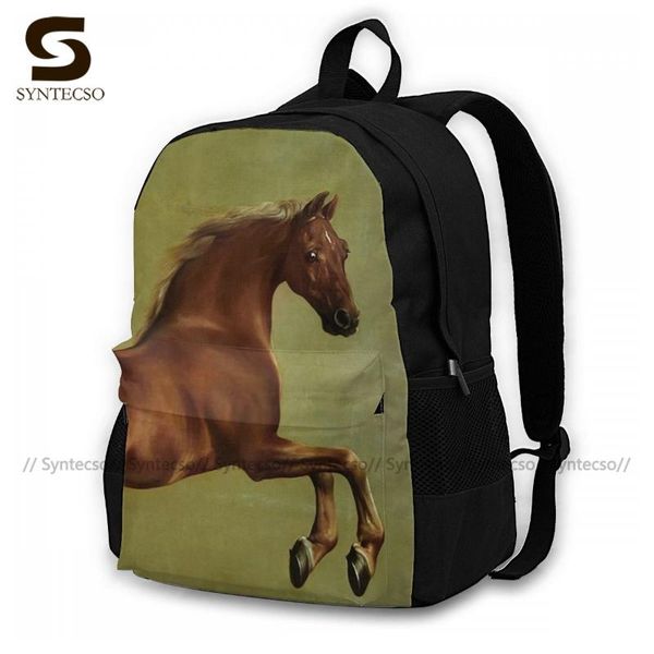 horse backpacks camping male print backpack sweet polyester bags