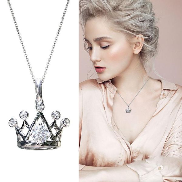pendant necklaces 2021 s creative ladies accessories fashion crown heart shaped zircon necklace lady gift(including chain), Silver
pendant necklaces 2021 s creative ladies accessories fashion crown heart shaped zircon necklace lady gift(including chain), Silver