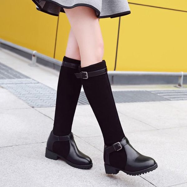 boots oversized -13 thigh high knee over the women ladies belt buckle splice cloth sleeve, Black
boots oversized -13 thigh high knee over the women ladies belt buckle splice cloth sleeve, Black