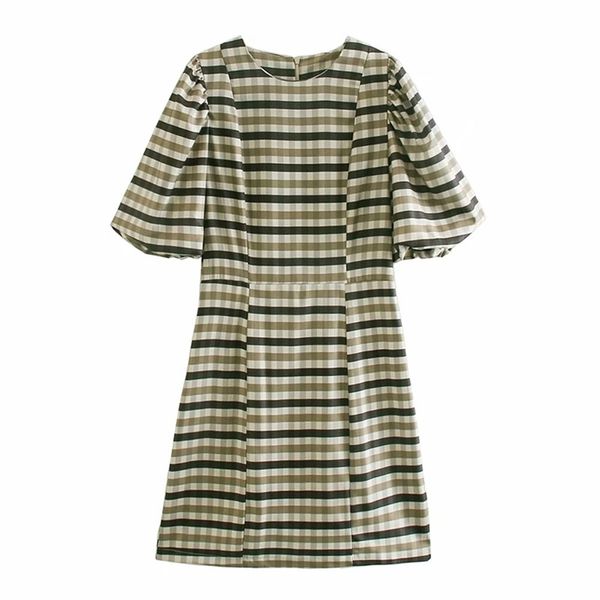 women summer fashion brown and black plaid puff sleeve dress slim back zipper short dresses 210531, Black;gray
women summer fashion brown and black plaid puff sleeve dress slim back zipper short dresses 210531, Black;gray