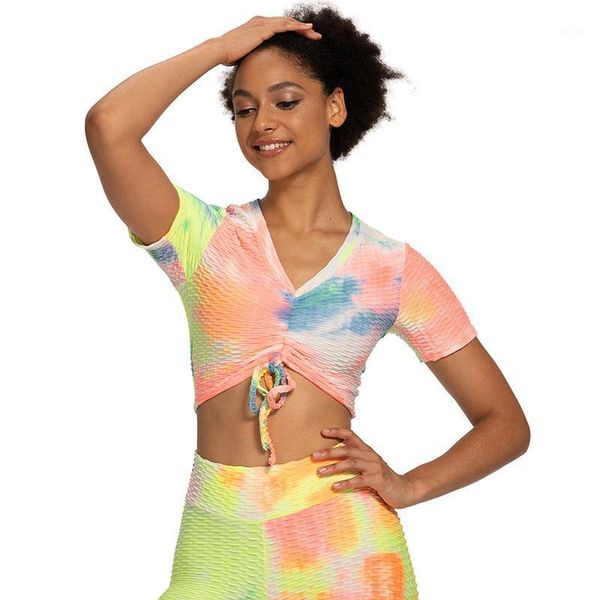 yoga outfit high elastic gym women workout print sport shirts running breathable short sleeve t-shirts fitness sportwear
yoga outfit high elastic gym women workout print sport shirts running breathable short sleeve t-shirts fitness sportwear