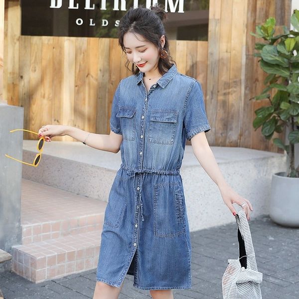 casual dresses midsummer long denim women's dress with drawstring dressed th shirt only breasted short sleeve clothes b5rt, Black;gray
casual dresses midsummer long denim women's dress with drawstring dressed th shirt only breasted short sleeve clothes b5rt, Black;gray