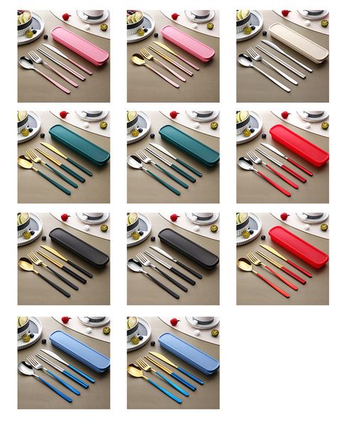 4 pcs dinnerware set stainless steel eco-friendly spoon fork knife chopsticks travel metal cutlery portable 2021
4 pcs dinnerware set stainless steel eco-friendly spoon fork knife chopsticks travel metal cutlery portable 2021