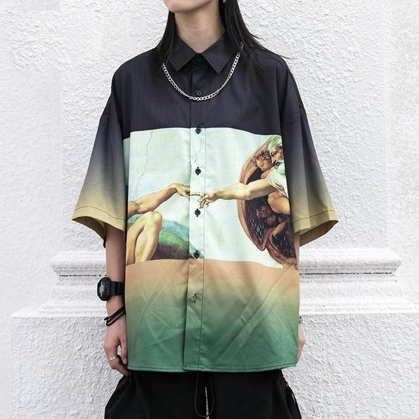 women's blouses & shirts 2021 summer hip hop streetwear fashion square collar short sleeve baggy casual boyfriend plus size blouse, White
women's blouses & shirts 2021 summer hip hop streetwear fashion square collar short sleeve baggy casual boyfriend plus size blouse, White