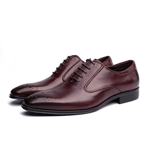 genuine leather dress shoes men lace up pointed toe retro brock business wedding formal oxfords shoes for men f90, Black
genuine leather dress shoes men lace up pointed toe retro brock business wedding formal oxfords shoes for men f90, Black