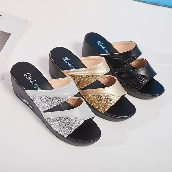2021 summer leather women wedge sandals female soft bottom casual slippers woman open toe flip flops slip on shoes plus size, Black
2021 summer leather women wedge sandals female soft bottom casual slippers woman open toe flip flops slip on shoes plus size, Black