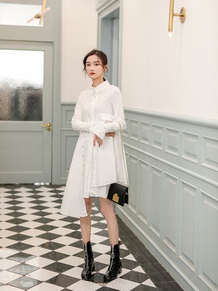2021 new asymmetrical long shirt women flare sleeve button up collar white autumn designer clothes 8fnk, Black;gray
2021 new asymmetrical long shirt women flare sleeve button up collar white autumn designer clothes 8fnk, Black;gray