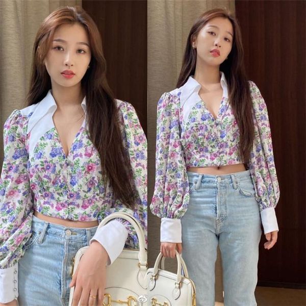 women's blouses & shirts yu shuxin's short floral deep v-neck french foam sleeve stitched flower shirt for women autumn 2021, White
women's blouses & shirts yu shuxin's short floral deep v-neck french foam sleeve stitched flower shirt for women autumn 2021, White