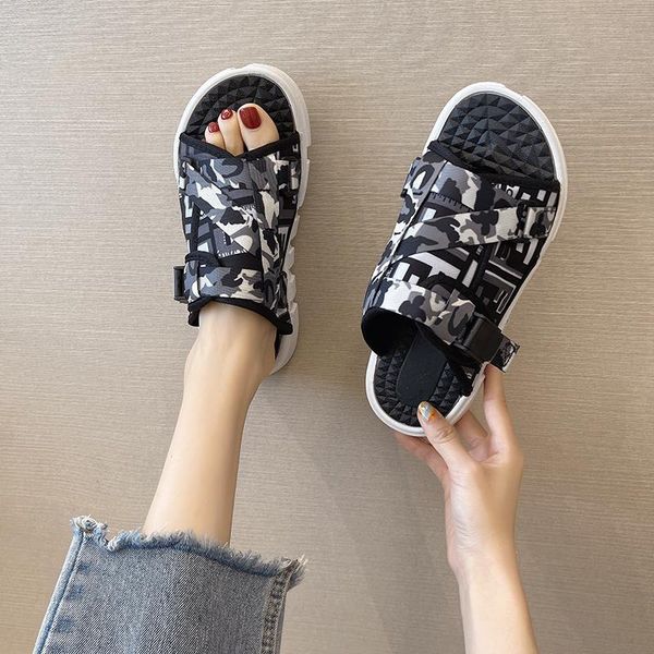 slippers 2021 summer fashion women's leisure comfortable platform shoes color matching beach slides, Black
slippers 2021 summer fashion women's leisure comfortable platform shoes color matching beach slides, Black