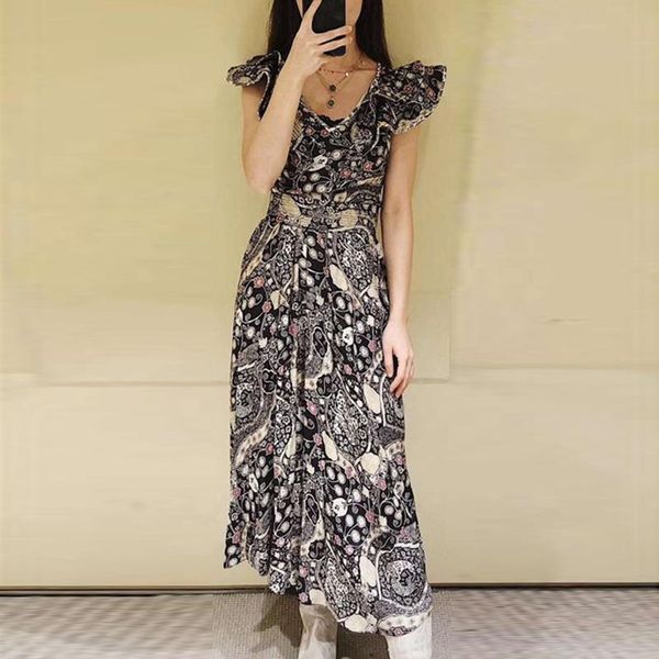 ruffles sleeveless dress women v-neck two type high waist vintage printing ladies long dresses 2021, Black;gray
ruffles sleeveless dress women v-neck two type high waist vintage printing ladies long dresses 2021, Black;gray