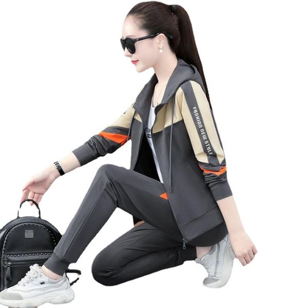 women's two piece pants cotton-containing sports suit spring and autumn 2021 loose large size tide brand casual running wear two-piece, White
women's two piece pants cotton-containing sports suit spring and autumn 2021 loose large size tide brand casual running wear two-piece, White
