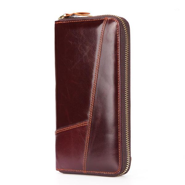 spot the first layer cowhide clutch genuine leather men's wallet long oil wax zipper bag wallets1, Red;black
spot the first layer cowhide clutch genuine leather men's wallet long oil wax zipper bag wallets1, Red;black