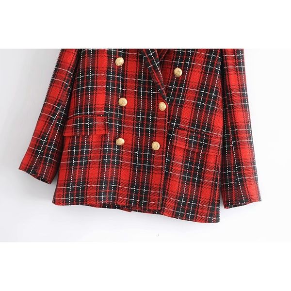 new es 2021 female double breasted spring jacket red plaid women's jackets 1ot4, Black;brown
new es 2021 female double breasted spring jacket red plaid women's jackets 1ot4, Black;brown